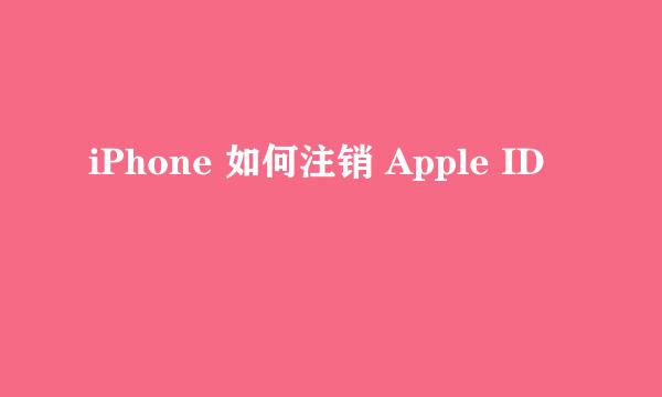 iPhone 如何注销 Apple ID