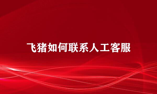 飞猪如何联系人工客服