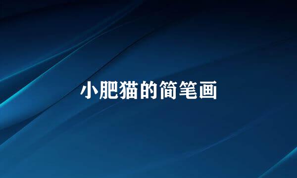 小肥猫的简笔画