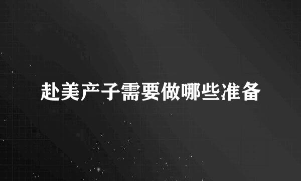 赴美产子需要做哪些准备