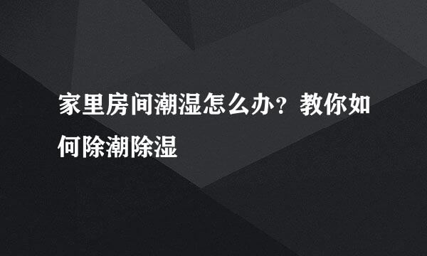 家里房间潮湿怎么办？教你如何除潮除湿