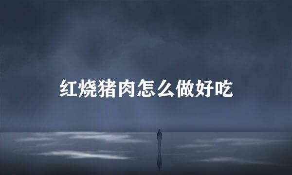 红烧猪肉怎么做好吃