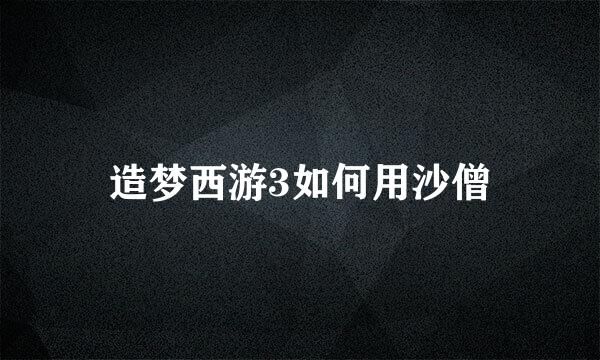 造梦西游3如何用沙僧