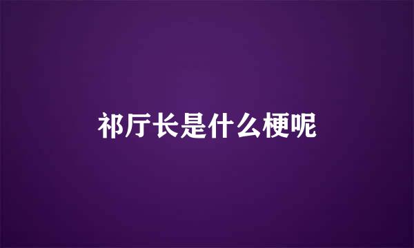 祁厅长是什么梗呢