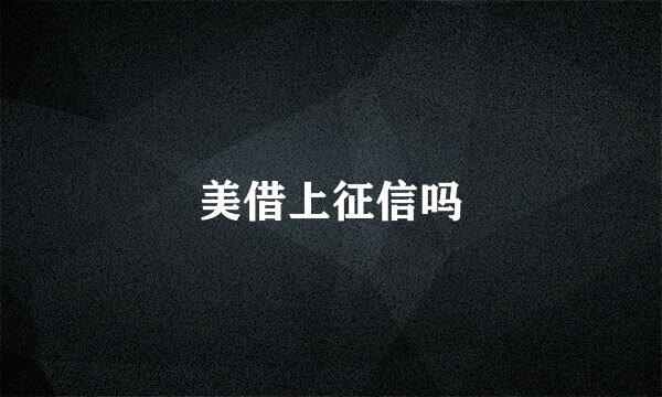 美借上征信吗