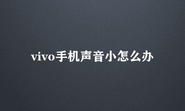 vivo手机声音小怎么办