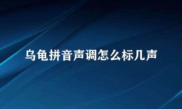 乌龟拼音声调怎么标几声