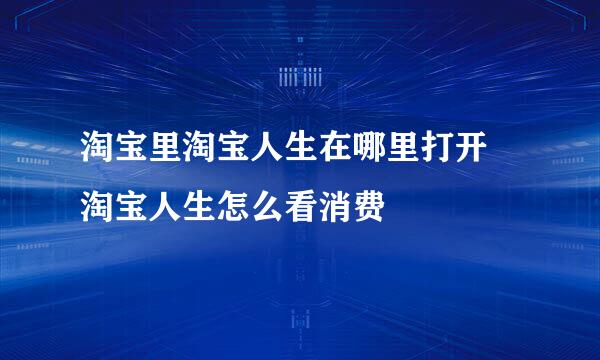 淘宝里淘宝人生在哪里打开 淘宝人生怎么看消费
