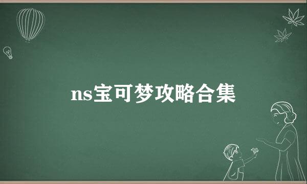 ns宝可梦攻略合集