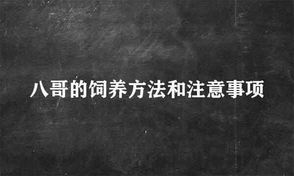 八哥的饲养方法和注意事项