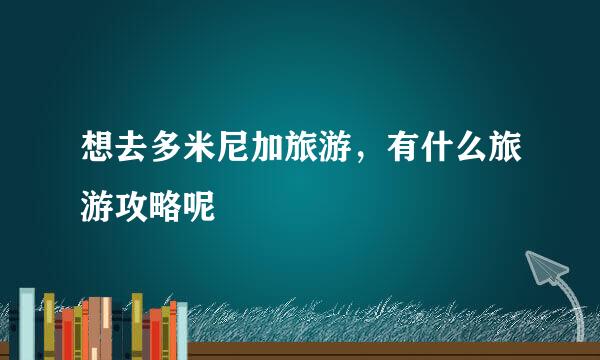 想去多米尼加旅游，有什么旅游攻略呢