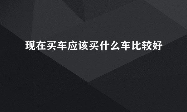 现在买车应该买什么车比较好