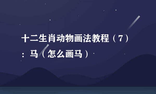 十二生肖动物画法教程（7）：马（怎么画马）