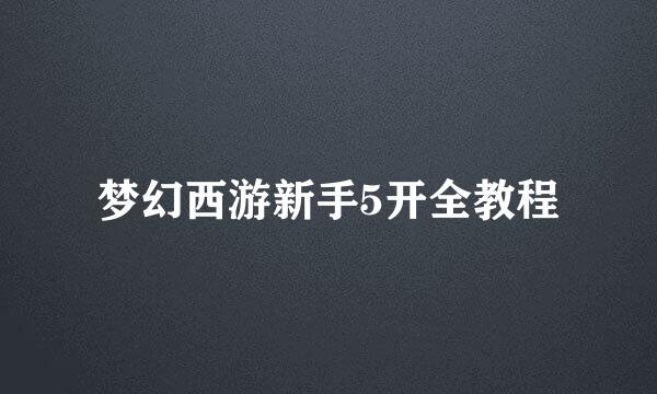 梦幻西游新手5开全教程