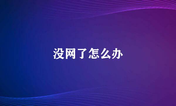 没网了怎么办
