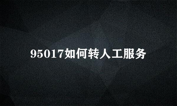 95017如何转人工服务