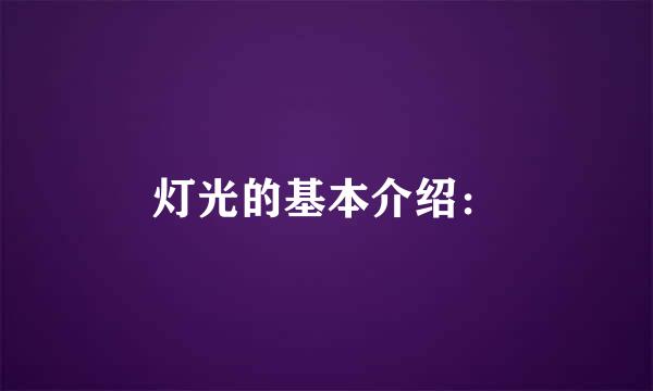灯光的基本介绍：