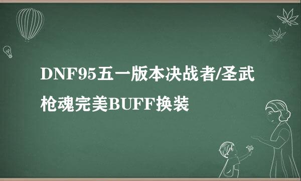 DNF95五一版本决战者/圣武枪魂完美BUFF换装