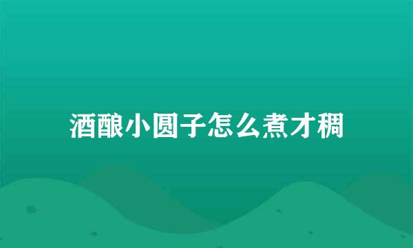 酒酿小圆子怎么煮才稠