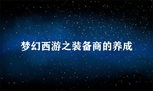 梦幻西游之装备商的养成