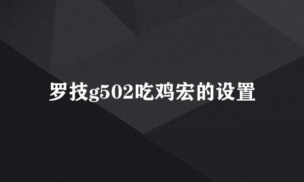 罗技g502吃鸡宏的设置