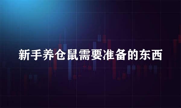 新手养仓鼠需要准备的东西