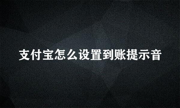 支付宝怎么设置到账提示音