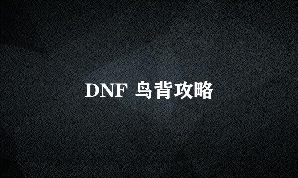 DNF 鸟背攻略