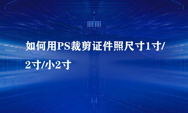 如何用PS裁剪证件照尺寸1寸/2寸/小2寸