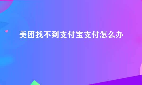 美团找不到支付宝支付怎么办