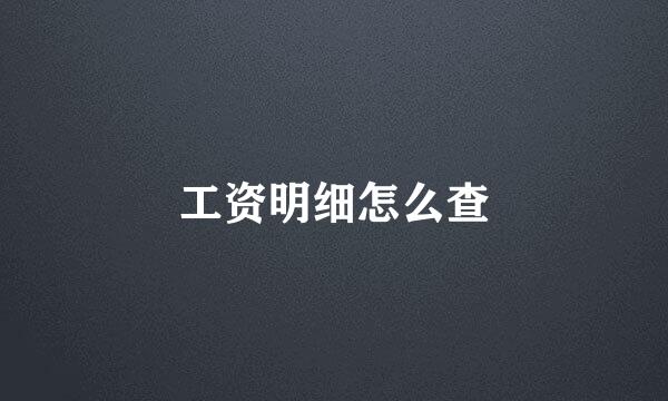工资明细怎么查