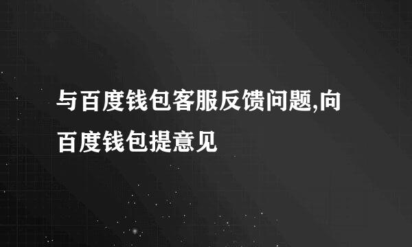 与百度钱包客服反馈问题,向百度钱包提意见
