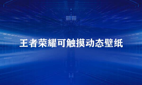 王者荣耀可触摸动态壁纸