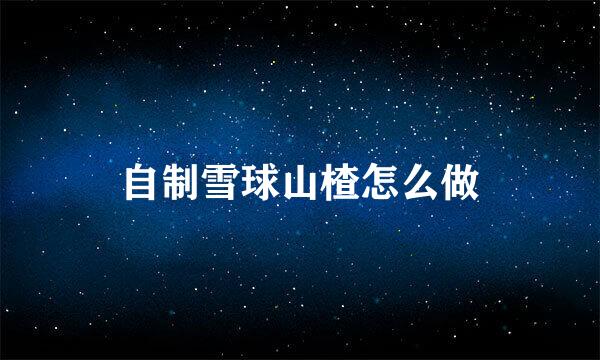 自制雪球山楂怎么做