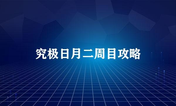 究极日月二周目攻略