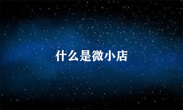 什么是微小店