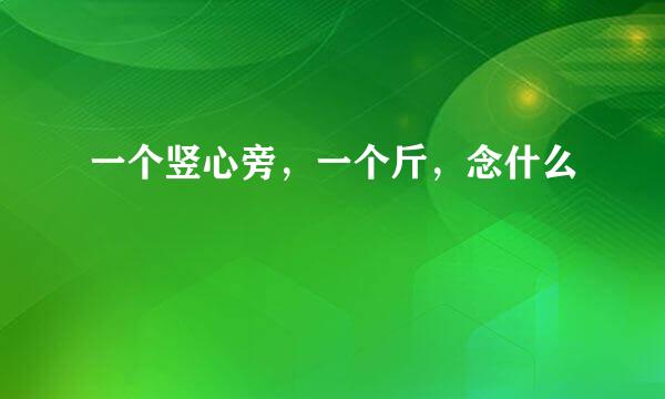 一个竖心旁，一个斤，念什么