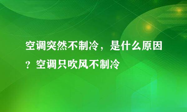空调突然不制冷，是什么原因？空调只吹风不制冷
