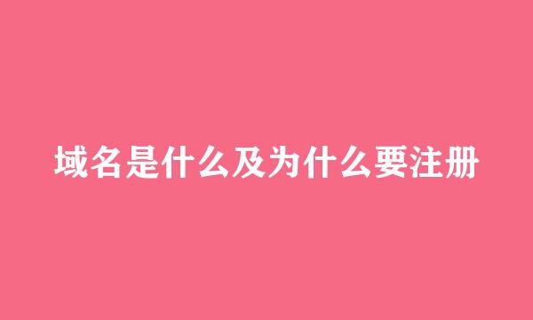 域名是什么及为什么要注册