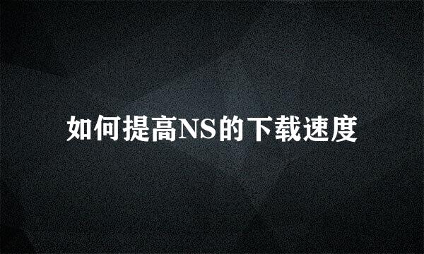 如何提高NS的下载速度