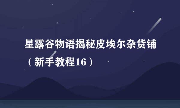 星露谷物语揭秘皮埃尔杂货铺（新手教程16）