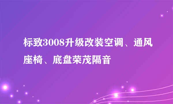 标致3008升级改装空调、通风座椅、底盘荣茂隔音