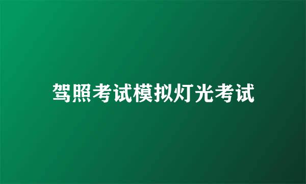 驾照考试模拟灯光考试