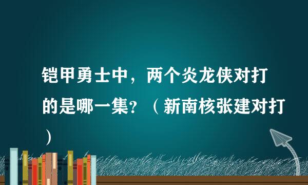 铠甲勇士中，两个炎龙侠对打的是哪一集？（新南核张建对打）