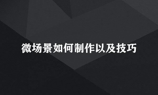 微场景如何制作以及技巧