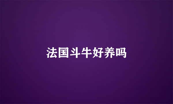 法国斗牛好养吗