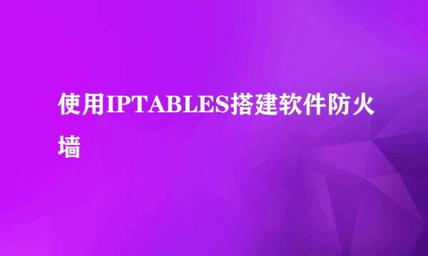 使用IPTABLES搭建软件防火墙