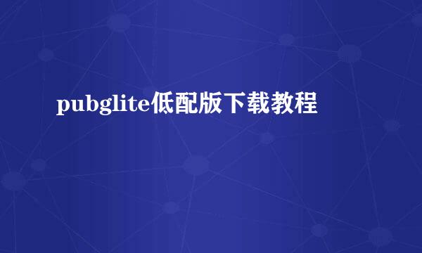 pubglite低配版下载教程