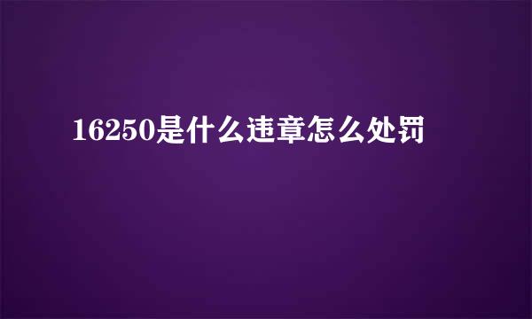 16250是什么违章怎么处罚