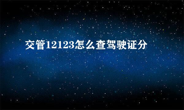 交管12123怎么查驾驶证分